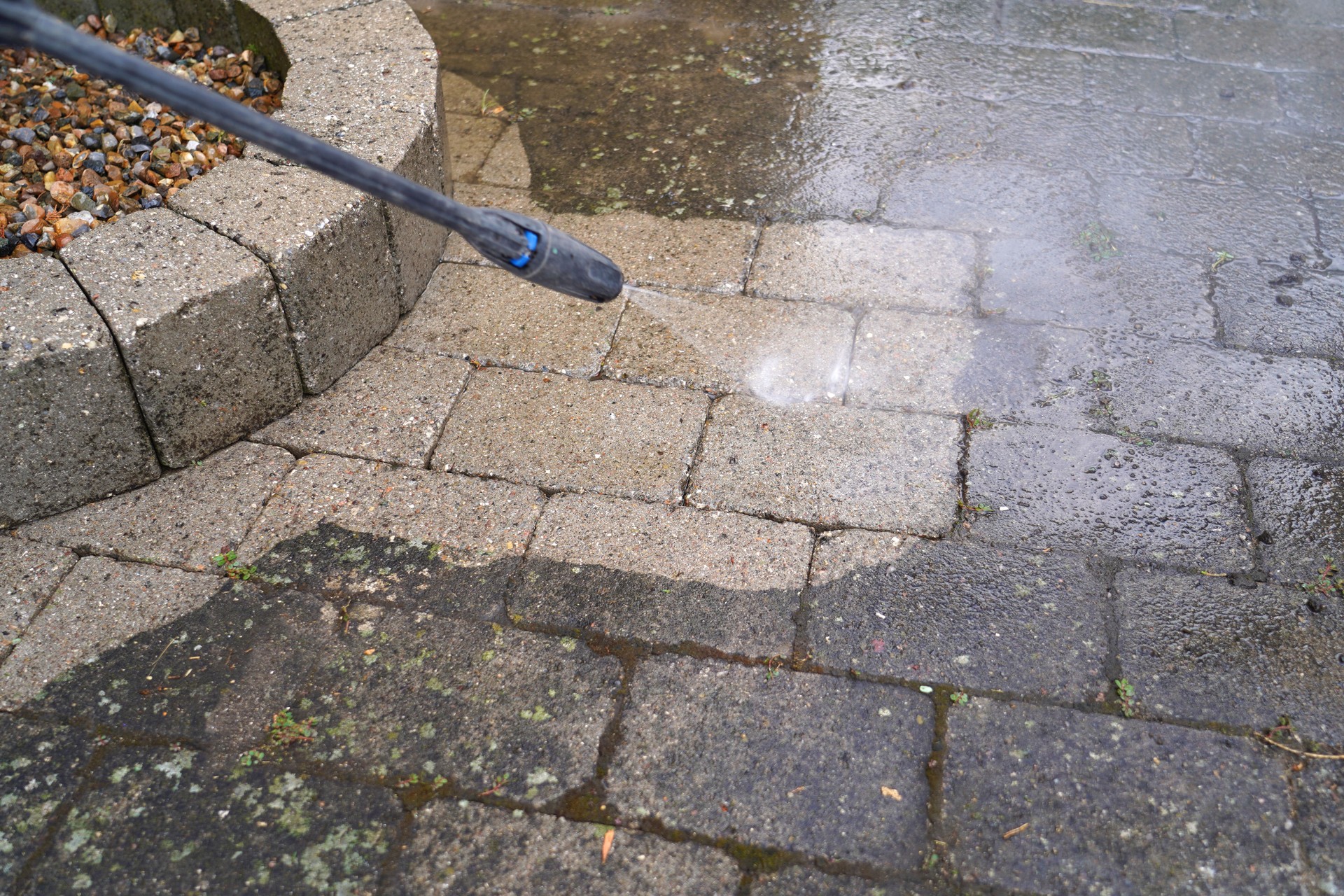 High pressure water cleaning .